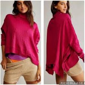 We The Free Fuchsia Turtleneck Sweater